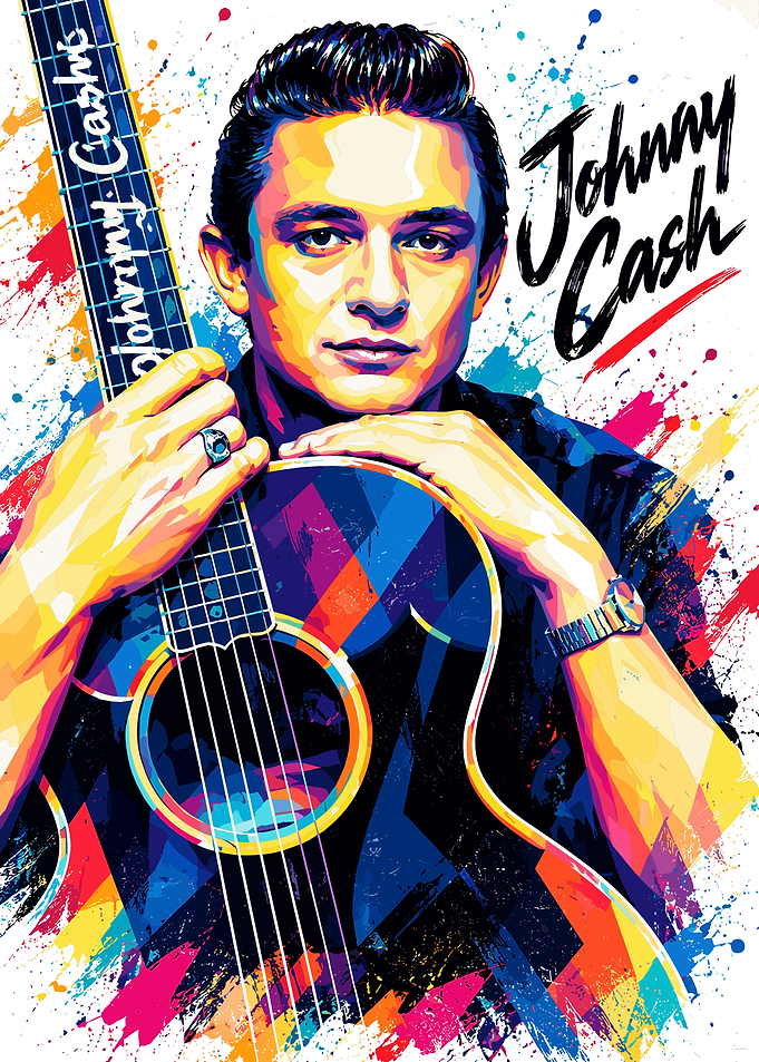 Johnny Cash Pop Art Portrait