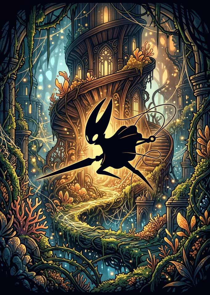 Hornet from Hollow Knight in Greenpath