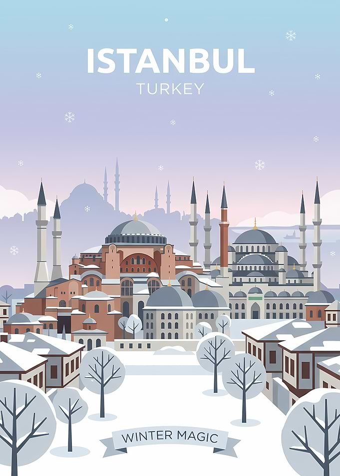 Istanbul Winter Magic Travel Poster