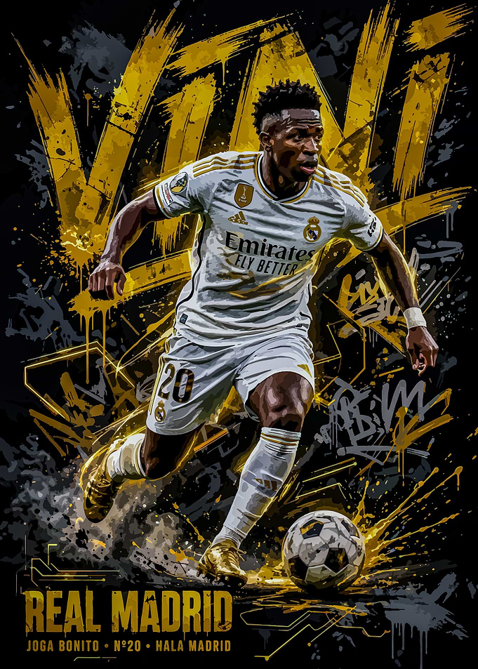 Vinicius Jr Real Madrid Graffiti Poster