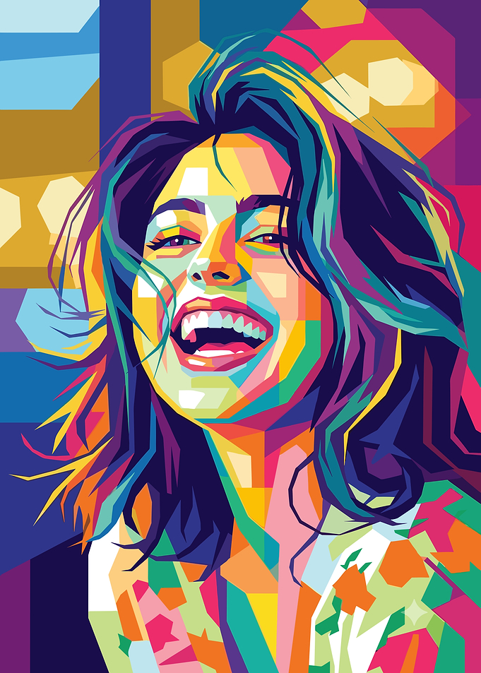 Colorful Pop Art Portrait of Woman