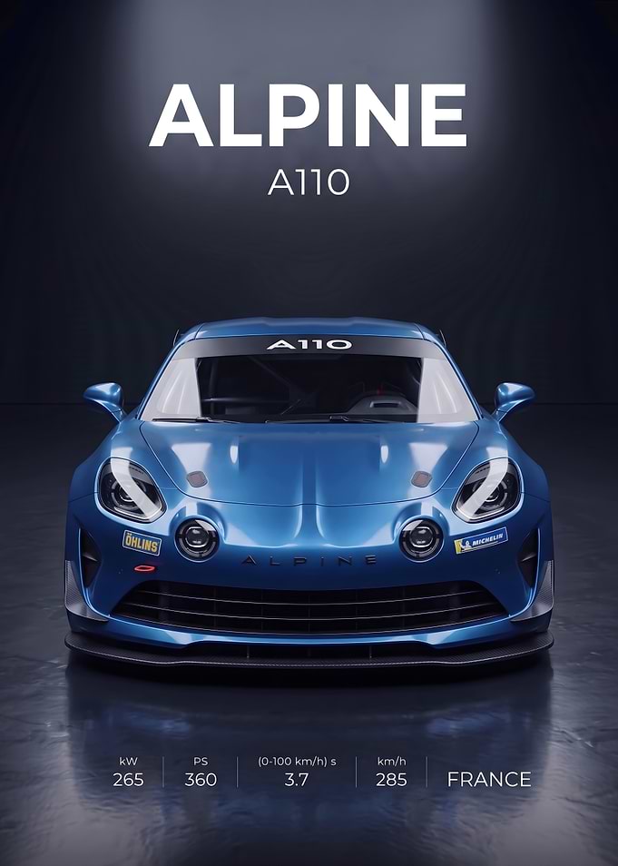 Alpine A110 Sports Car Poster