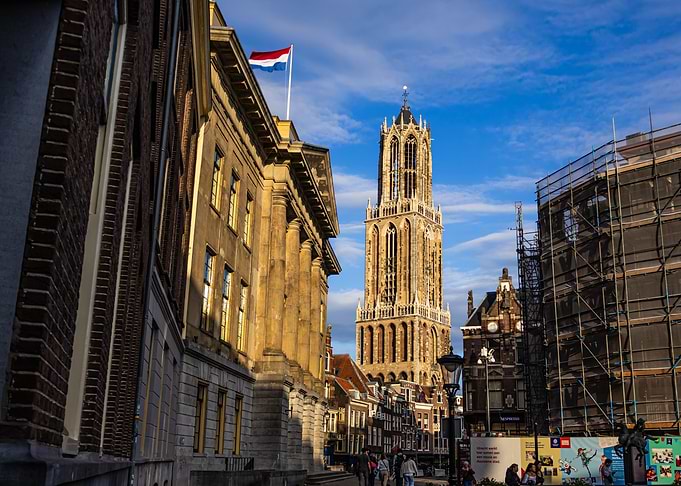Dom Tower in Utrecht Cityscape