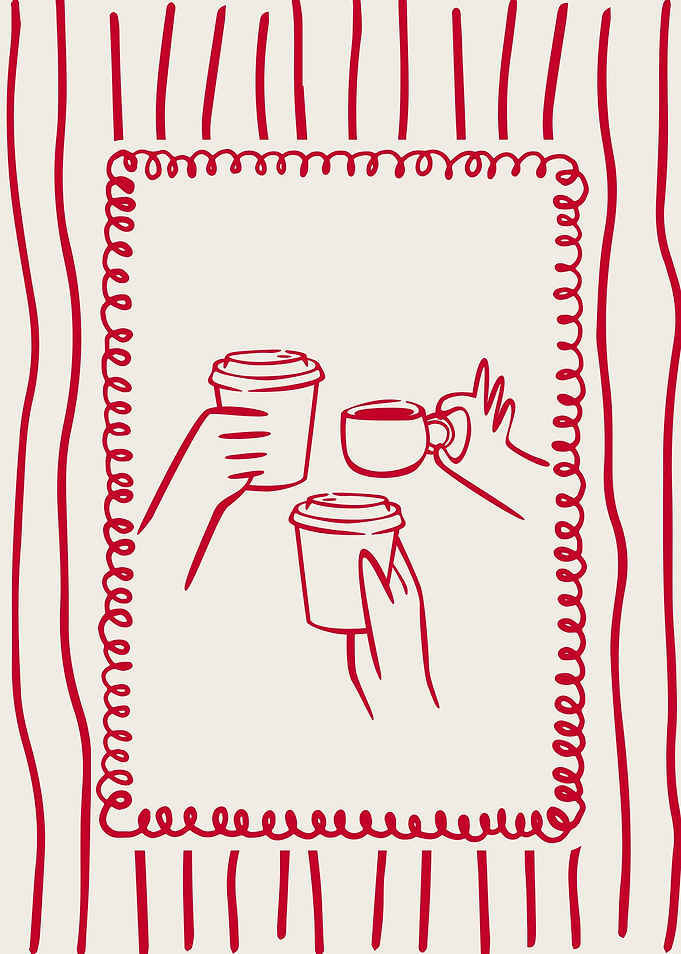 Minimalist Coffee Toast Illustration