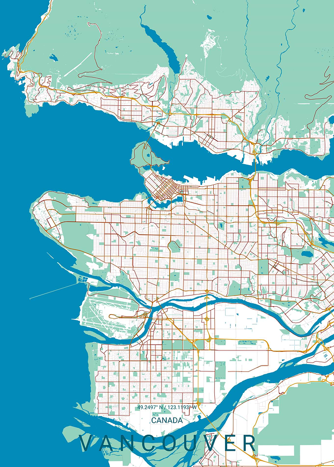 Minimalist Map of Vancouver