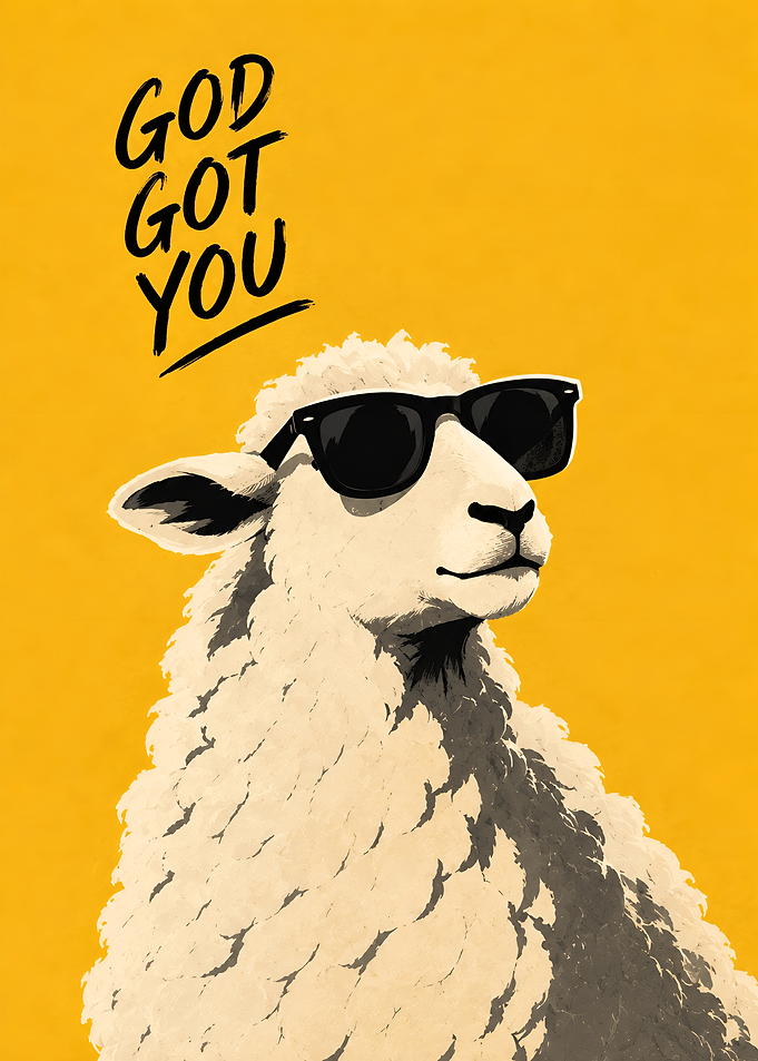 Cool Sheep God Got You Poster