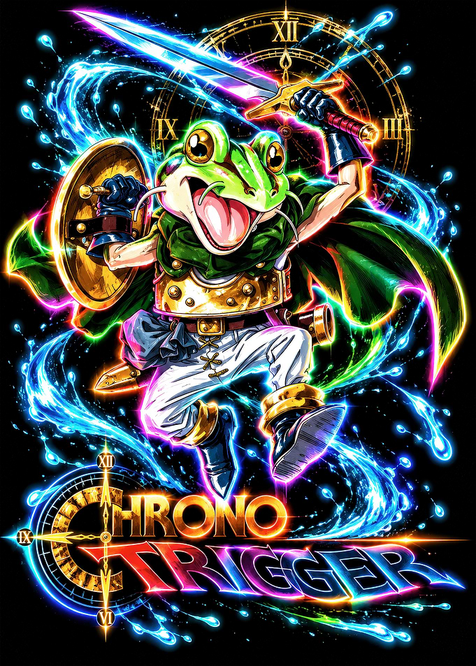 Chrono Trigger Frog Hero Illustration