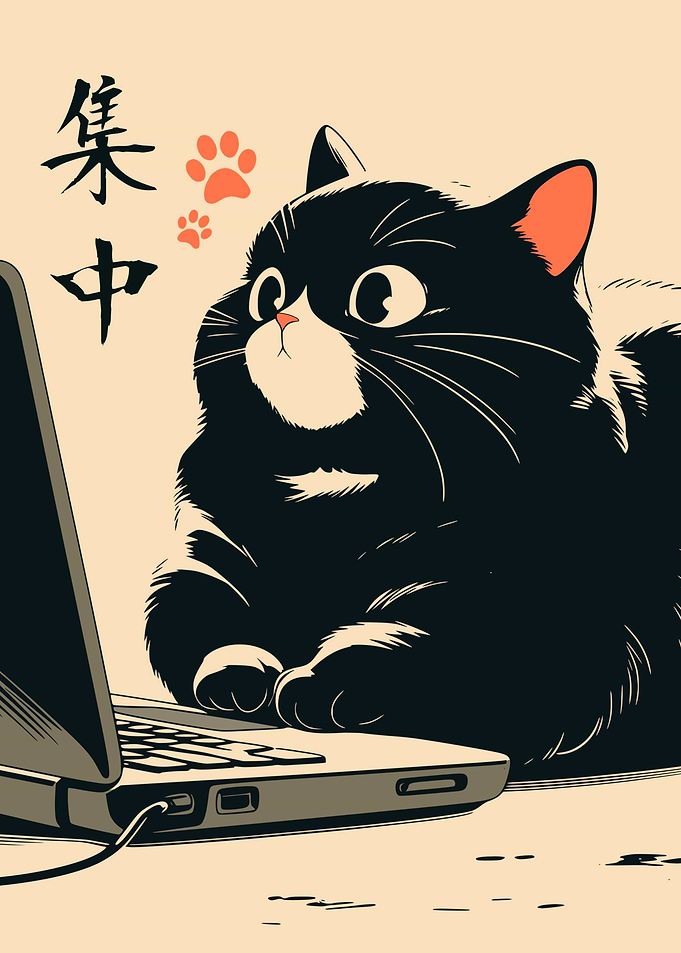 Funny Coder Black Cat