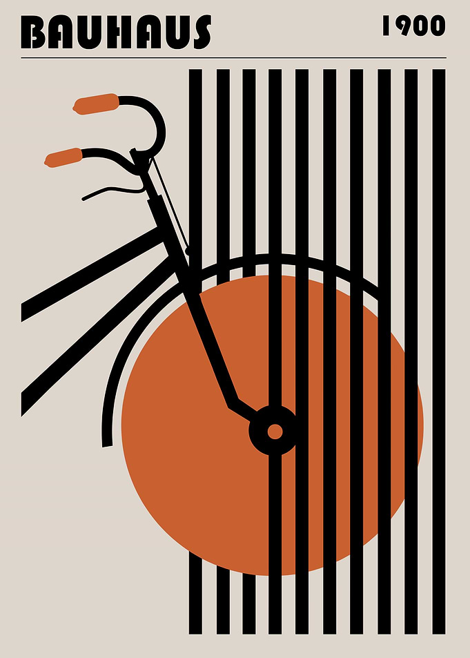 Bauhaus Style Bicycle Poster