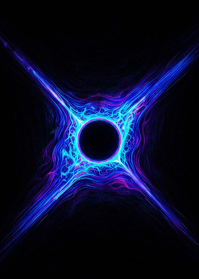 Abstract Neon Blue Energy Portal