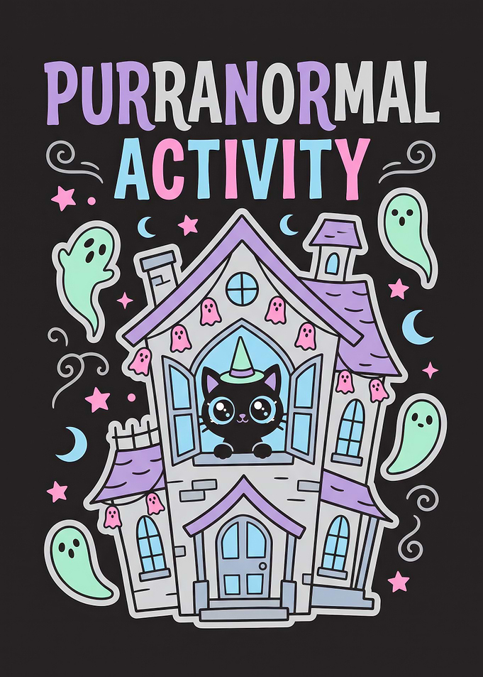 Purrnormal Activity Cute Halloween Cat