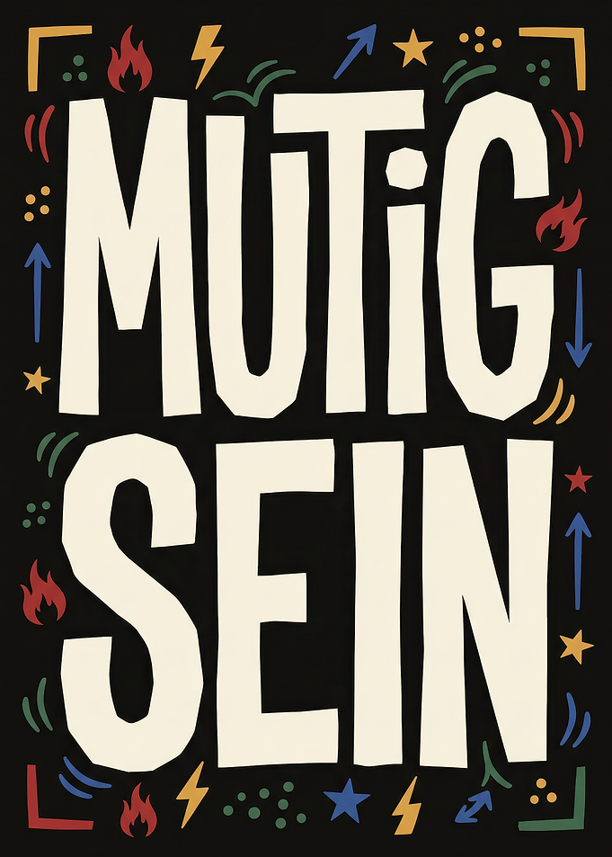 Mutig Sein Inspirational Typography Poster