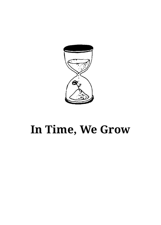 In Time We Grow Hourglass Illustration