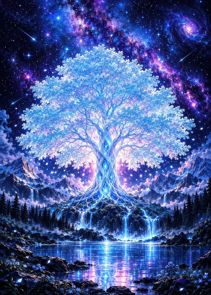 Glowing Cosmic Tree of Life