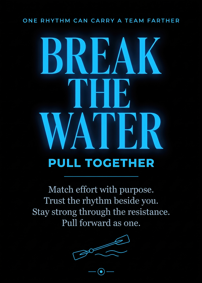 Break the Water Inspirational Rowing Poster