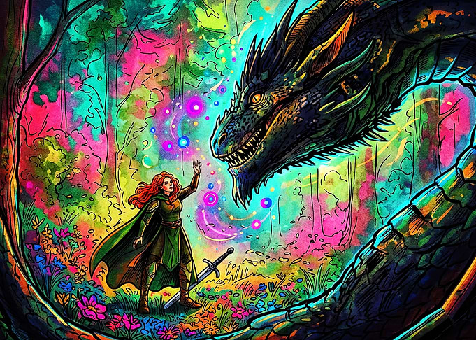 Dragon Forest Magic Fantasy Art