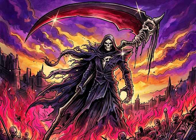 Grim Reaper Scythe Apocalypse Illustration