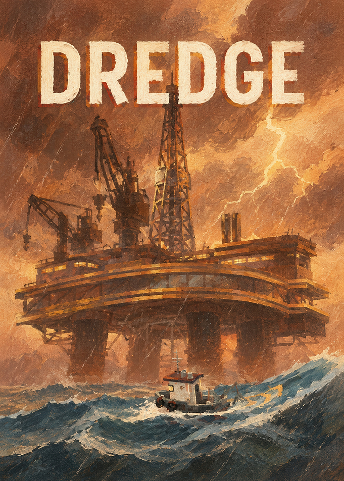 Dredge Video Game Oil Rig Poster
