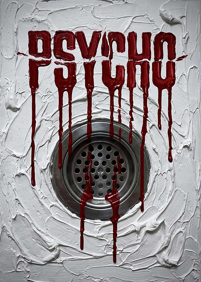 Psycho Shower Drain Oil Painting