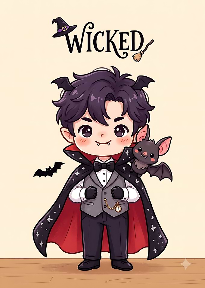 Cute Chibi Vampire Boy Illustration