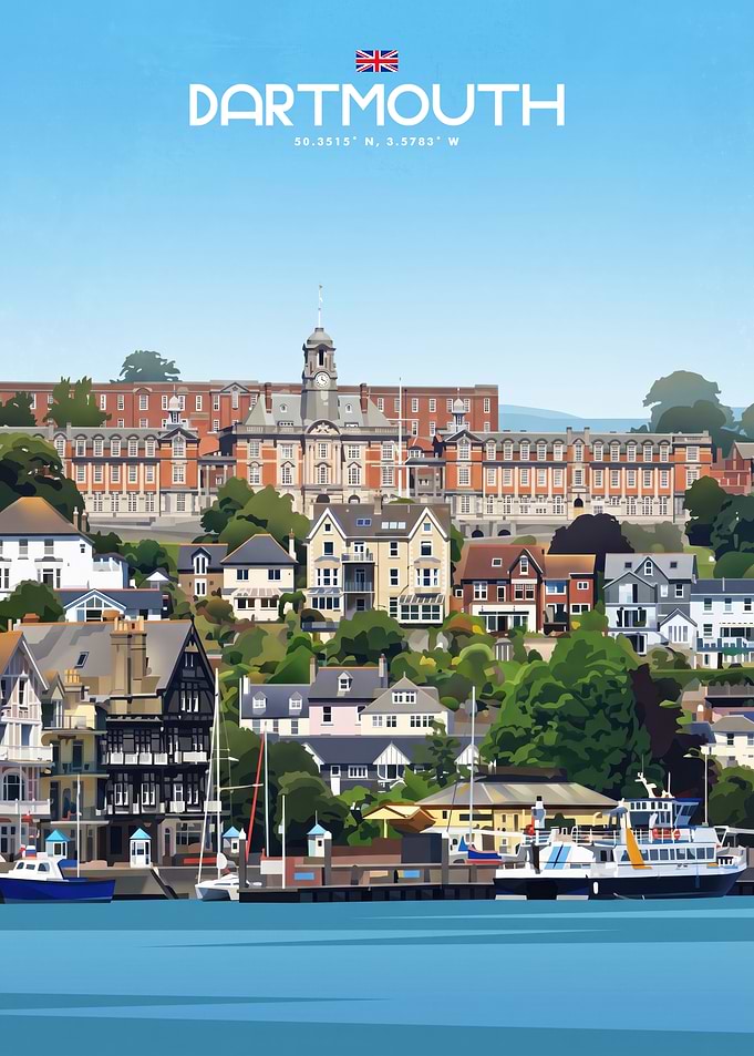 Dartmouth England Travel Poster