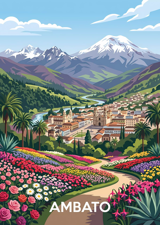 Ambato Ecuador Travel Poster