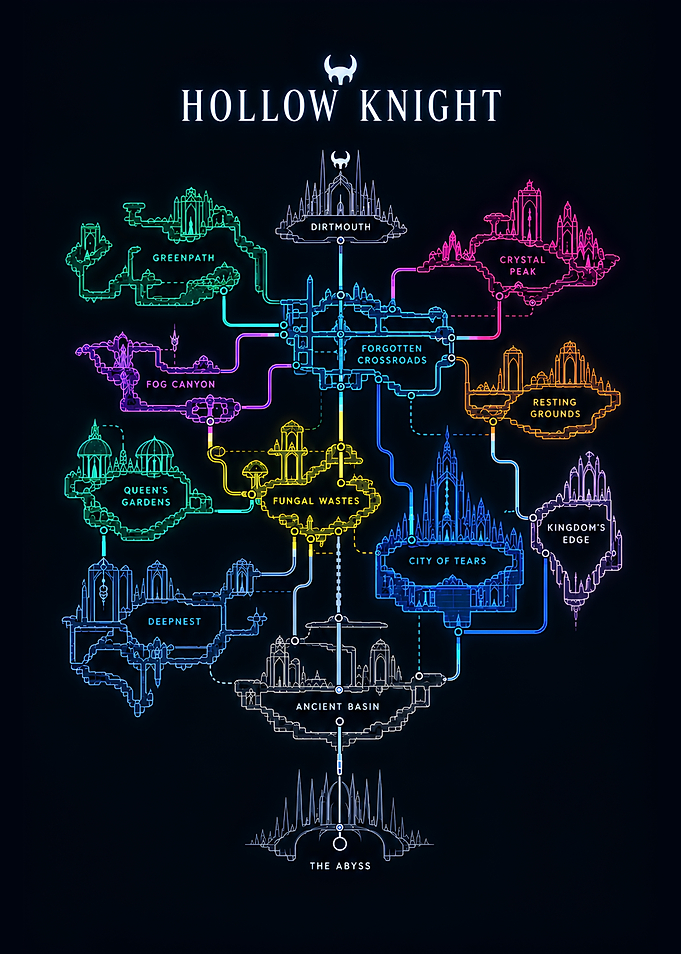 Hollow Knight Map Poster
