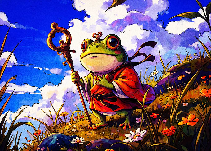 Frog Mage Wizard Fantasy Art Poster