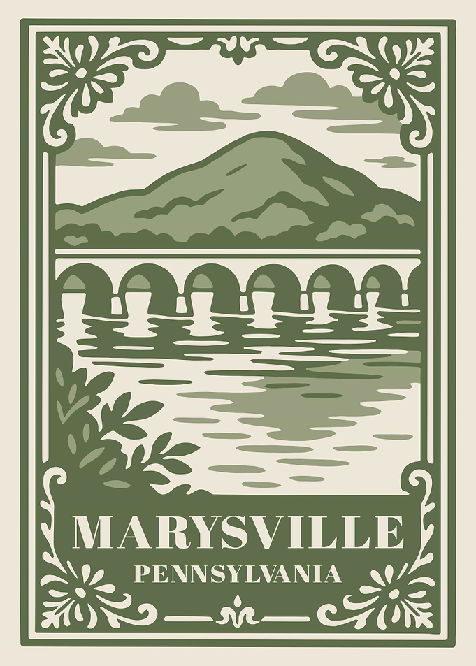 Marysville Pennsylvania Vintage Travel Poster