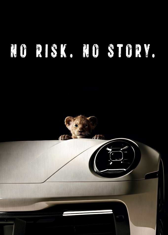 Lion Cub on Car Hood