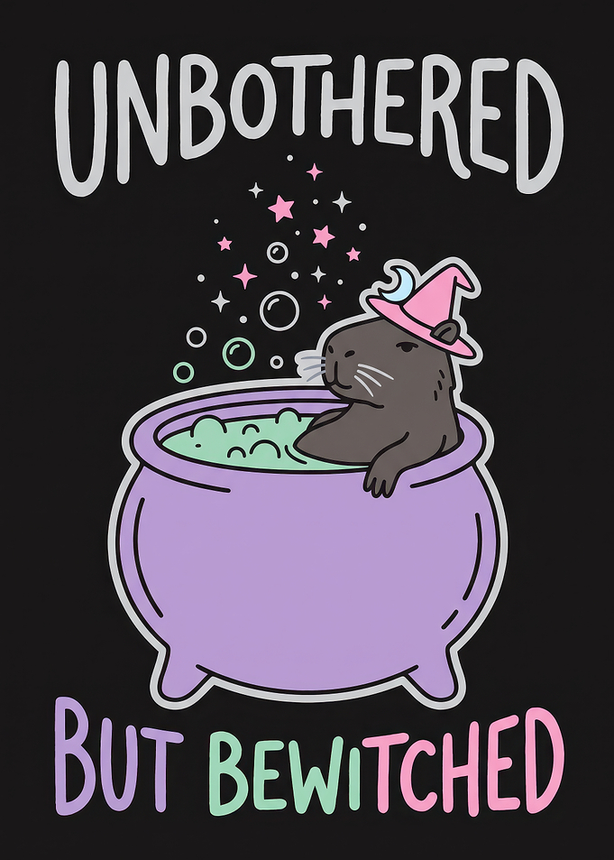Unbothered But Bewitched Capybara Illustration