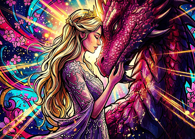 Dragon Queen Fantasy Cosmic Poster