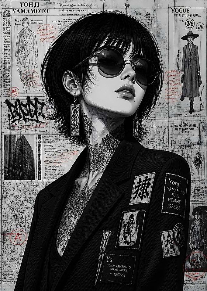 Yohji Yamamoto Inspired Fashion Portrait