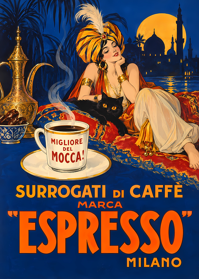 Vintage Italian Espresso Coffee Poster