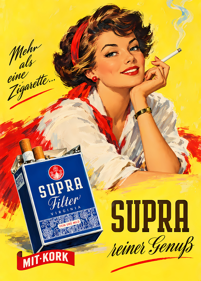 Vintage Supra Cigarette Advertising Poster