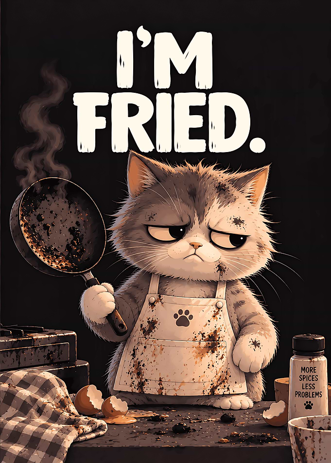 I'm Fried Funny Cat Poster