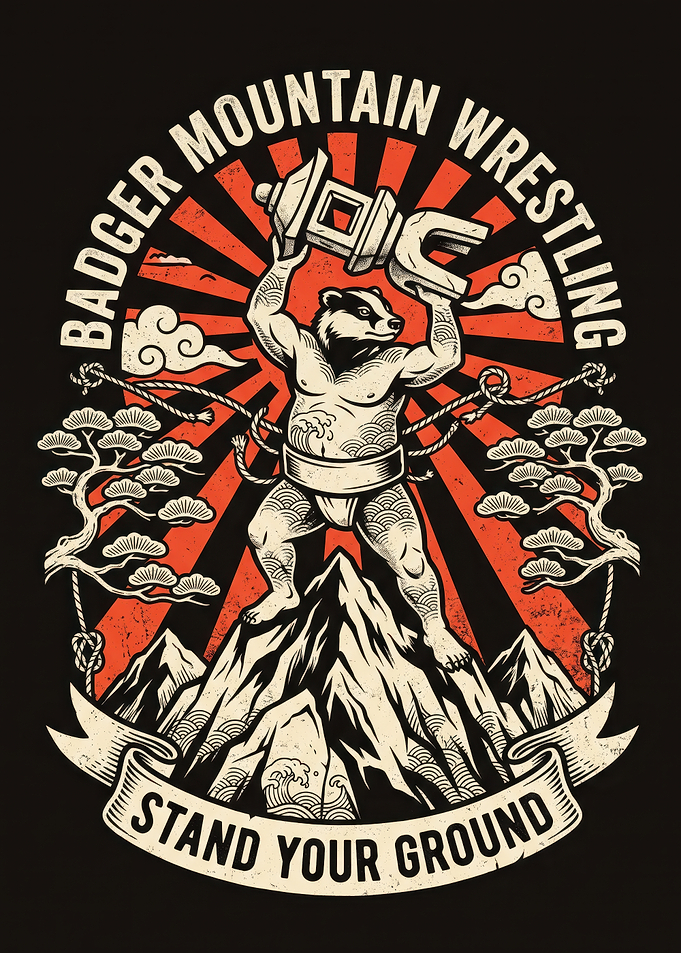 Badger Mountain Wrestling Sumo Illustration