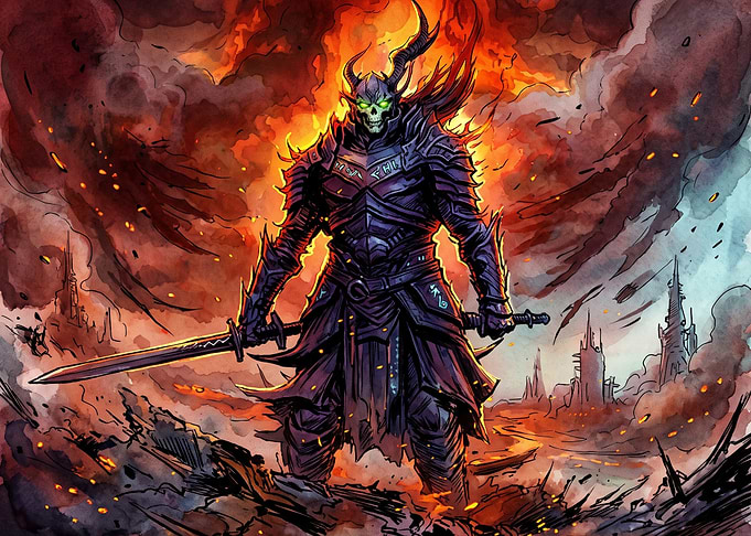 Undead Horned Warrior in Hellfire