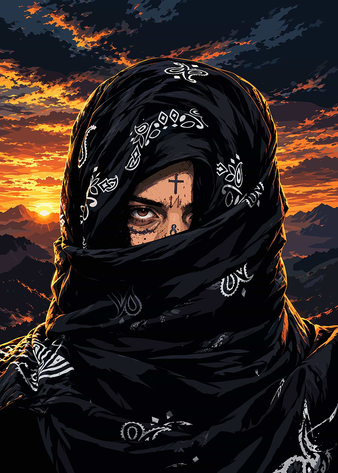 Portrait of a Bandana-Clad Figure