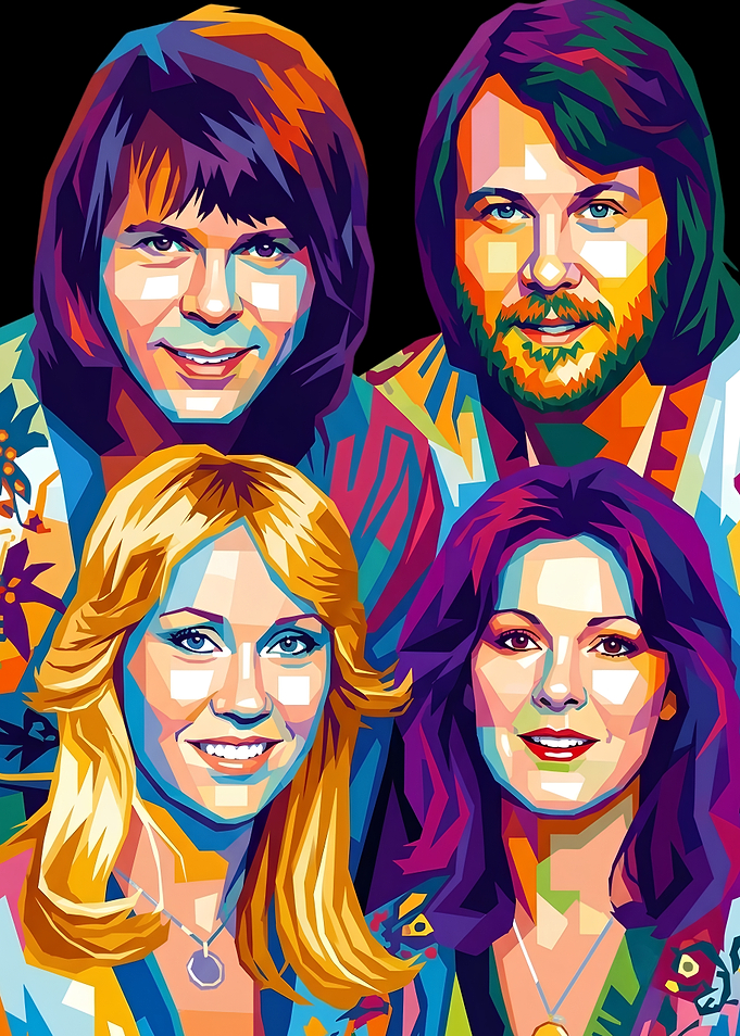 Colorful Pop Art Portrait of ABBA