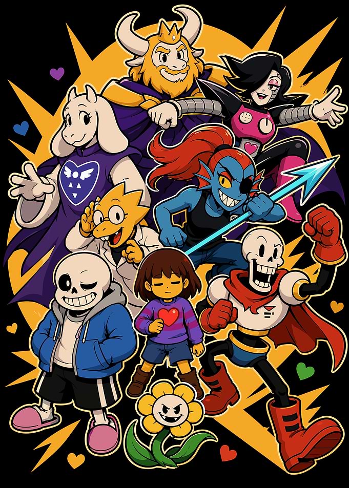 Undertale Character Group Illustration