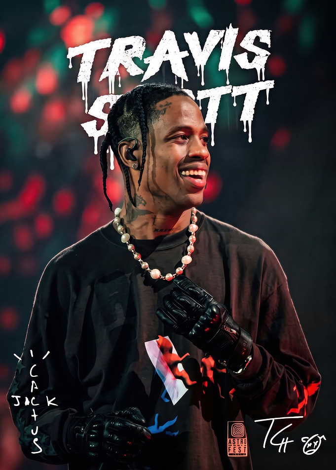 Travis Scott Concert Portrait Poster