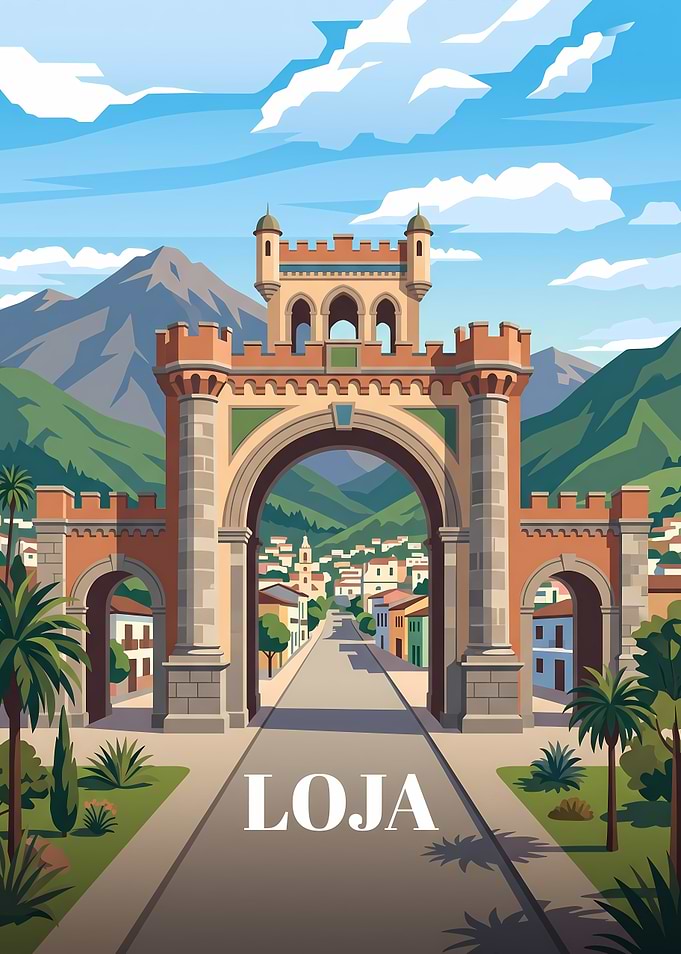 Loja City Gate Travel Poster