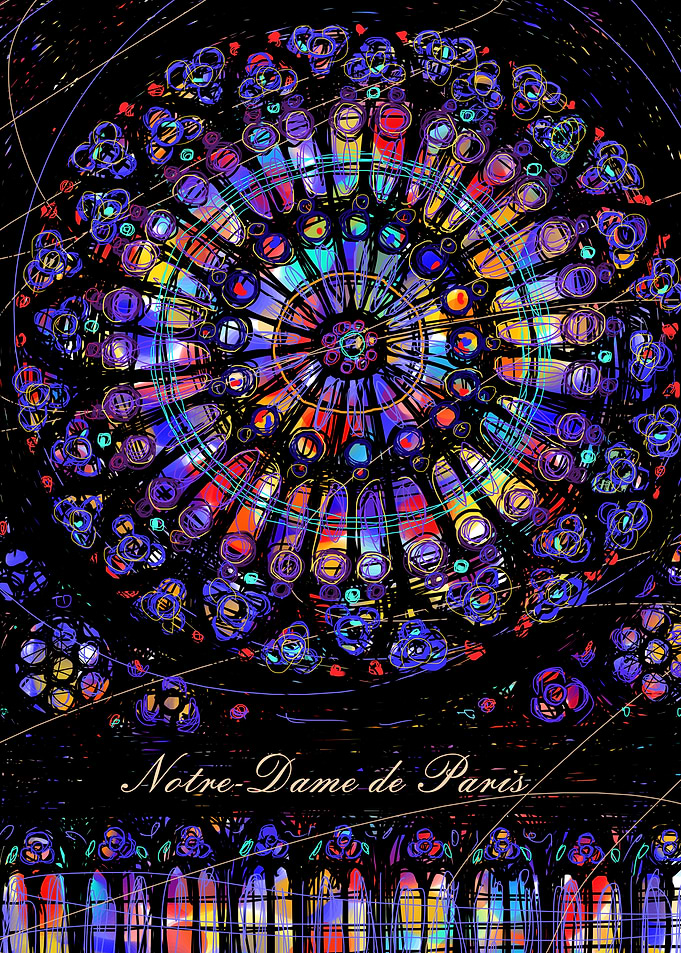 Notre-Dame de Paris Stained Glass Art