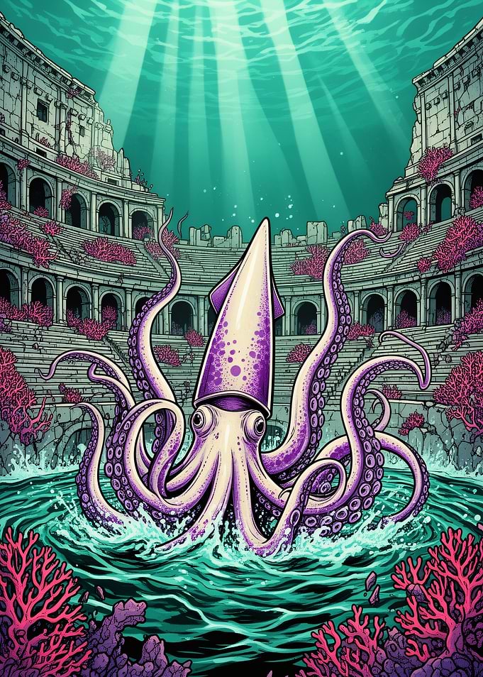 Giant Squid in Sunken Colosseum