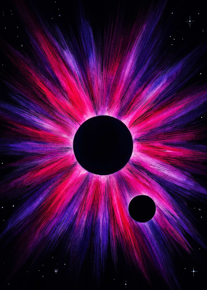 Abstract Cosmic Eclipse Art