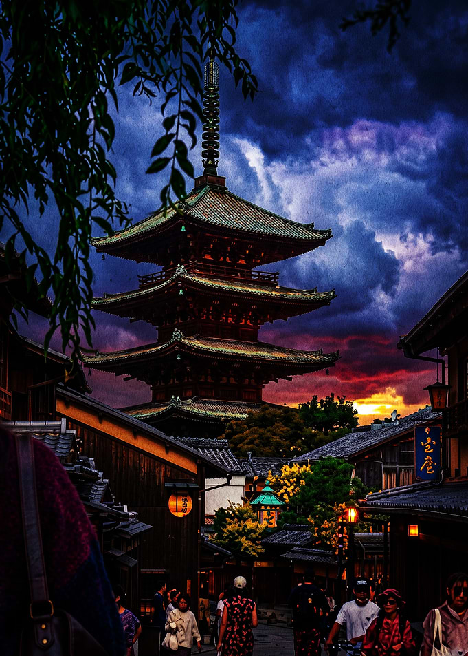Yasaka Pagoda at Sunset in Kyoto