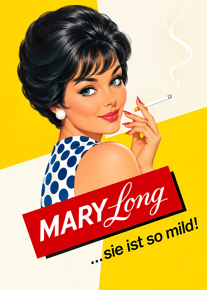 Vintage Mary Long Cigarette Advertisement