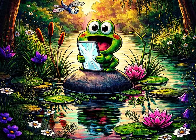 Cute Frog Phone Kawaii Fantasy Art