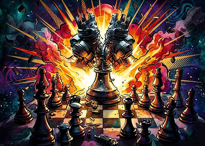 Chess Explosion Pop Art Poster